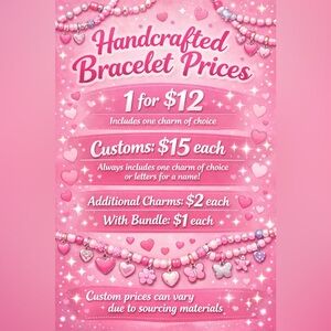 💗🎀Handcrafted Bracelet Prices💗🎀
